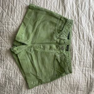 green checkered mom shorts